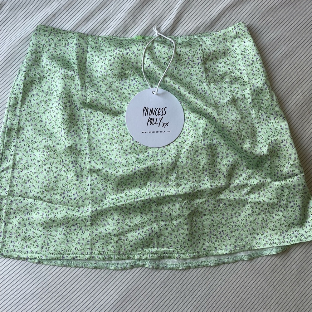 Princess Polly Green Floral Skirt
